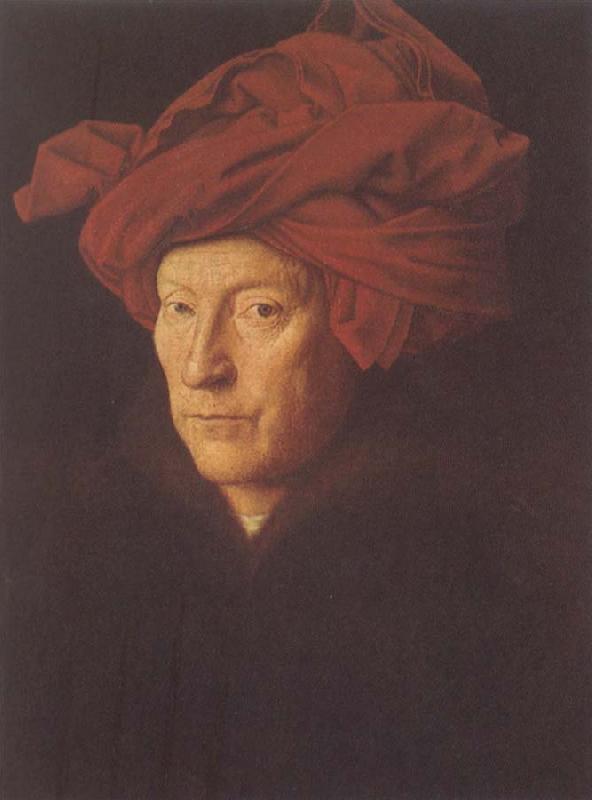 Jan Van Eyck Man in Red Turban oil painting picture